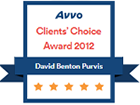 Avvo Clients' Choice Award 2012 | David Benton Purvis | 5 Star